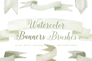 40 Watercolor Brushes for Brand Design