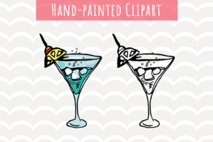 Cocktail Hand Painted Clip Art for Crafts