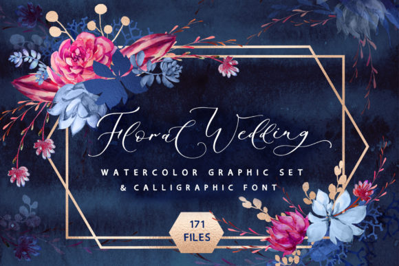 Floral Wedding Graphics Script for Crafts