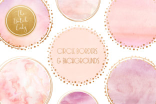 Pink Watercolor Circle Border for Crafts Branding