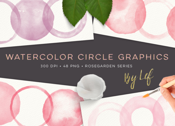 Pink Watercolor Clip Art: Decorative Elements