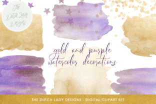 Purple Gold Confetti Clipart for Crafts