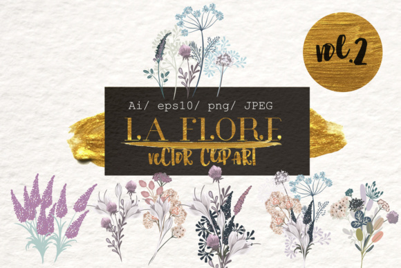 Rustic Watercolor Floral Decorative Elements