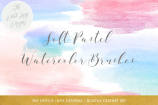 Soft Pastel Watercolor Brush Clipart for Crafts