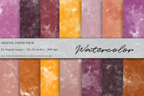 Watercolor Autumn Digital Paper Textures