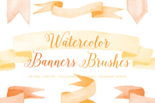 Watercolor Banner Brushes for Local Brands