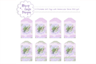 Watercolor Birds Tags for Crafts & Design