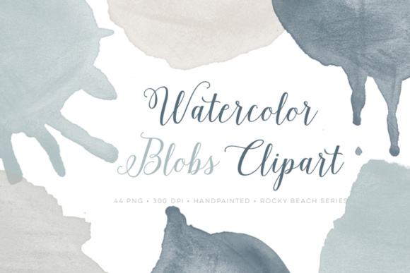 Watercolor Blob Splattered Clip Art & Decorative Elements