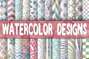 Watercolor Designs Digital Paper Textures Backgrounds