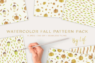 Watercolor Fall Digital Paper - Seamless Patterns