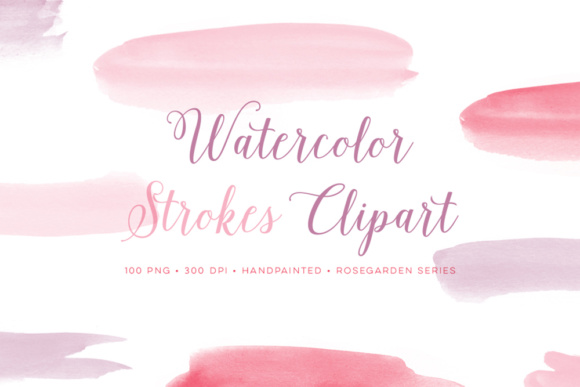 Watercolor Paint Brush Strokes Pink and Purple Review
