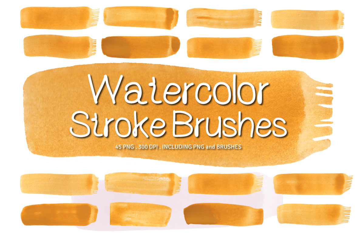Watercolor Paint Brush Strokes Ver. 1 Graphic Templates