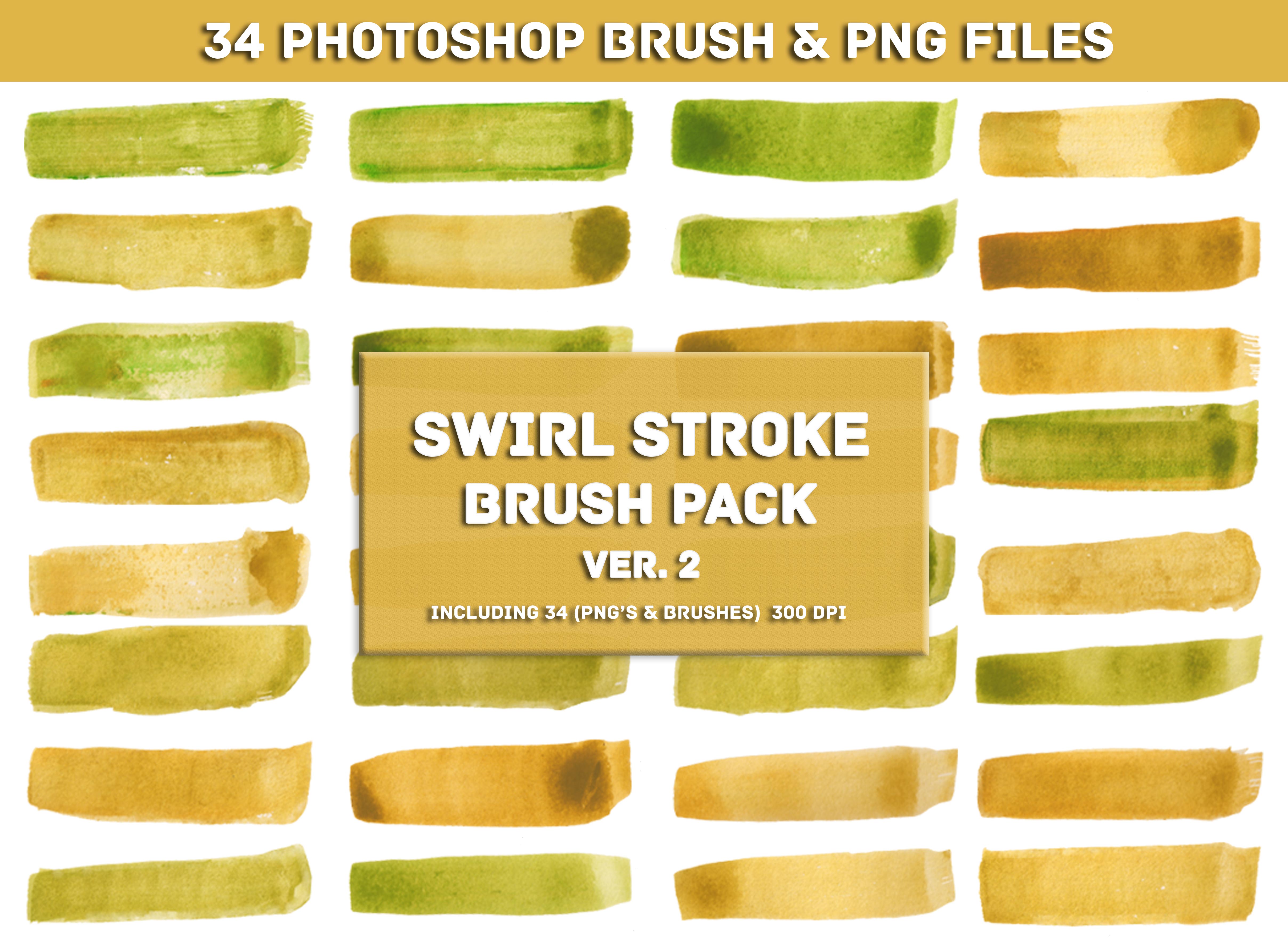 Watercolor Paint Brush Strokes Ver.2 Graphic Templates