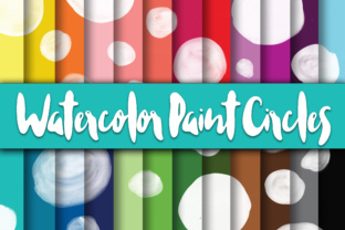 Watercolor Paint Circles Digital Paper Backgrounds