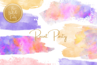 Watercolor Paint Party Clipart for Crafts