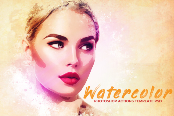 Watercolor Photoshop PSD Template for Add-Ons