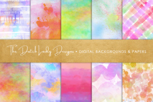 Watercolor Rainbow Scrapbook Papers & Textures