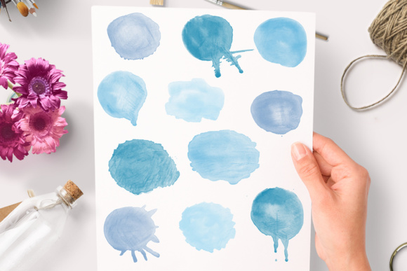 Watercolor Round Blobs: Hand Painted Decorative Elements