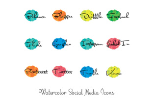 Watercolor Social Media Icons Review
