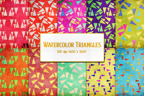 Watercolor Triangles Backgrounds Patterns
